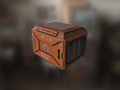 PBR Sci - fi case Low-poly 3D model