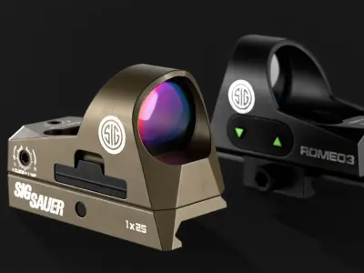 Sig Sauer Romeo3 Red Dot Sight Low-poly 3D model