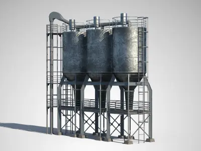 Factory Unit 01 PBR Low-poly 3D model