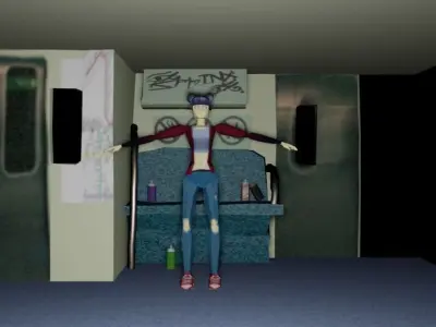 Subway PSX Rigged Character 3D model