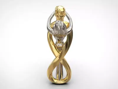 Entangled in Love Pendant 3D print model