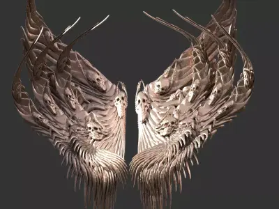 Dark Death scythe Wings 2 3D model