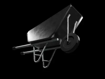 Wheelbarrow Low-poly 3D model 16