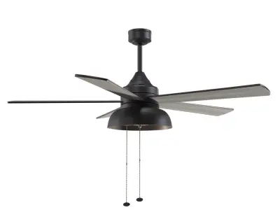 Brightondale Industrial Style Indoor Outdoor LED Ceiling Fan PBR 3D model