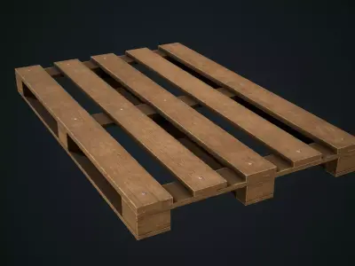Wooden Pallet Low-poly 3D model 14