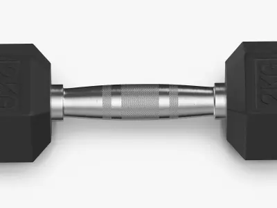 Rubber Dumbbell 2kg 3D model
