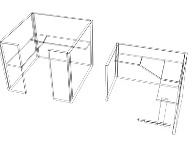 Cubicles Office Low Poly Free low-poly 3D model