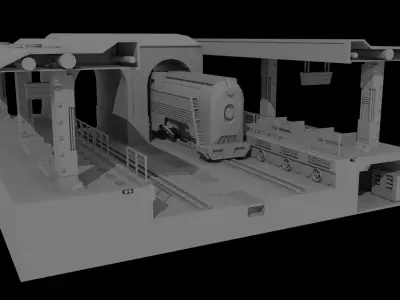 Si-Fi Railway station 3D model