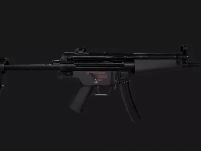 MP5 Submachine Gun Low-poly 3D model purchase