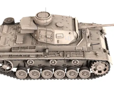 German Panzer III TANK Low-poly 3D model