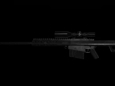 Barret rifle Low-poly 3D model