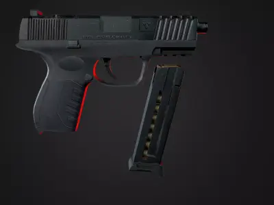 Pistol Free low-poly 3D model purchase