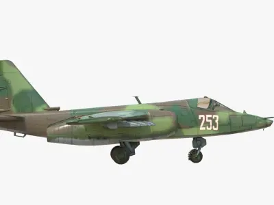 4K Textures with 2 Colors Su-25 Frogfoot  Low-poly 3D model