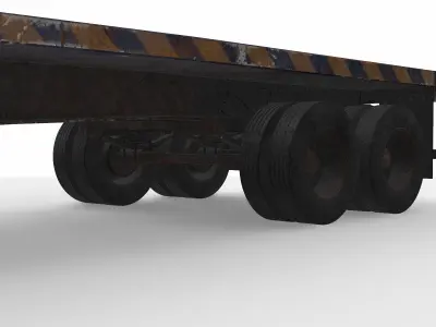 flatbed trailer 3D model