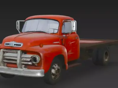 Old scratched broken truck  3D model