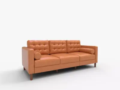 ACMEASE Faux Leather Three Seater Sofa   3D model