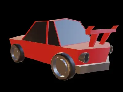 Low Poly Car Free low-poly 3D model 8