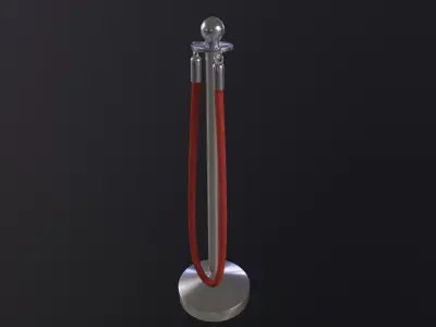 Crowd Control Stanchions 3D Model Low-poly 3D model