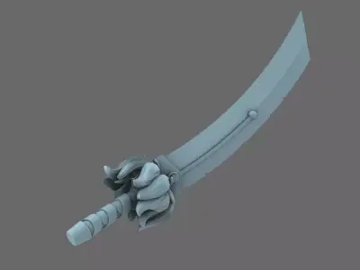 Cyber Samurai Demon Dog Sword NOHAND 3D print model