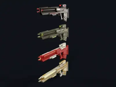 Cyborg Plasma Rifle Low-poly 3D model