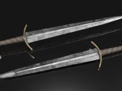 Medieval fantasy Weapons Low-poly 3D model
