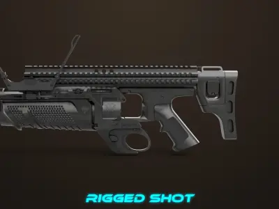  6 Grenade Launcher Black All PBR Unity UE Textures Included 3D Model Pack