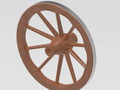 Wooden wheel Free 3D model