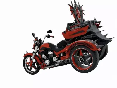 Luxury Gothic Devil Throne Trike Motorcycle 3D model
