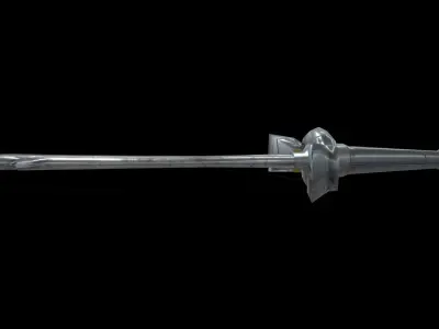 Saw Silver Sword Low-poly 3D model