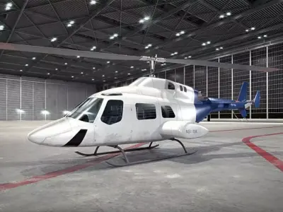 Large White Helicopter 3D model