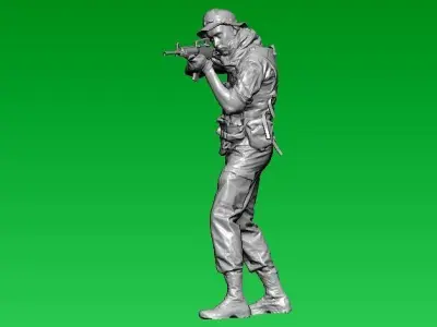 Brimmed soldier statue - 3D print 3D print model purchase
