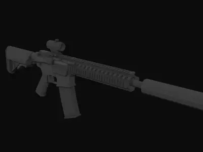 M4A1 Tactical Low Poly Low-poly 3D model