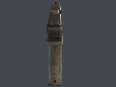 Camouflage Glock 17 with magazine Low-poly 3D model