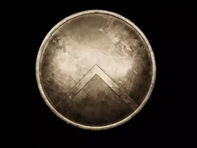 PBR Low-Poly Spartan Shield Free low-poly 3D model