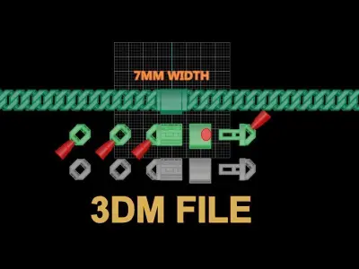 Cuban Chain Link Box Style 7MM WIDTH  3D print model
