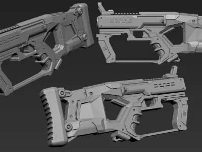 3D Printable Sci-Fi Weapon Part 2 3D model