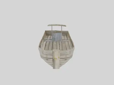 Wooden Row-boat 3D model