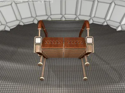 Wood Stairs - Construction Element 5 Low-poly 3D model