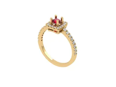 Solitaire Engagement Ring 3D print model 54
