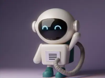 Cute Adorable character Robot 3d model Low-poly 3D model