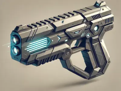 Low-Poly Sci-Fi Blaster Gun 3D model
