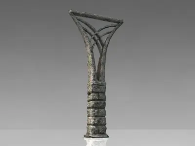 Fantasy stone column Low-poly 3D model