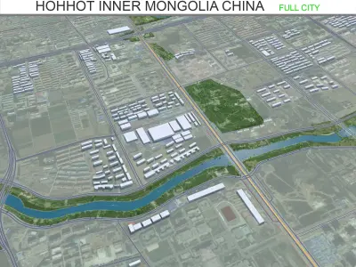 Hohhot Inner Mongolia China 55km Free low-poly 3D model