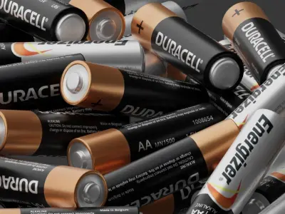 AA Battery with two different artworks Free low-poly 3D model