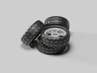 Car Rubber Tyres 02 Low-poly 3D model