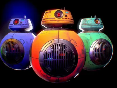 Star Wars Droid BB-9E Low-poly 3D model