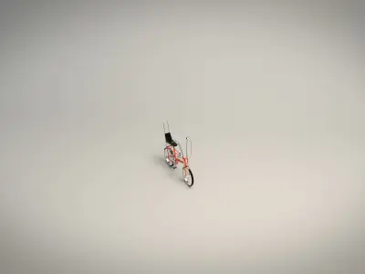 Low Poly Chopper Bike Low-poly 3D model