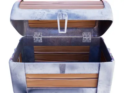 Chest with painted texture Free 3D model