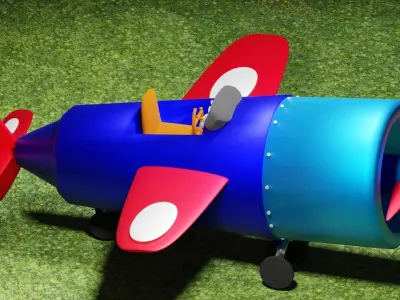 plane war cartoone 3D model