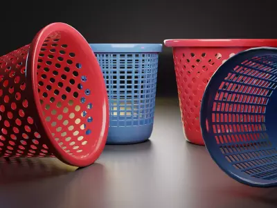 Plastic Basket Low-poly 3D model purchase